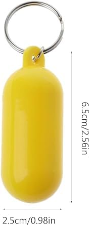 2 Pcs Yellow Floating Keychain Pills-Shape Float Key Rings for Boat Sailings Kayak Surfing Water Sports Floating Key Chain Sports Fan Key Chains Car Keychains Car Accessories, Sports Fan Key Chains
