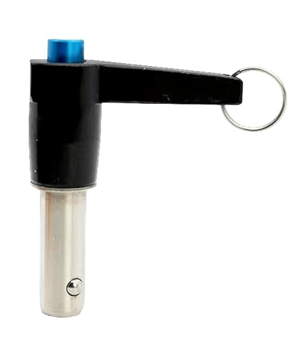 L-Handle Aluminum Grip Fastening Locating Safety Pins ,Stainless Steel Quick Release Button Pins Ball Lock Pins with Ring&Lanyard Cable (Dia. X Clamping Length: 12x60mm) Dia. X Clamping Length: 12x60mm