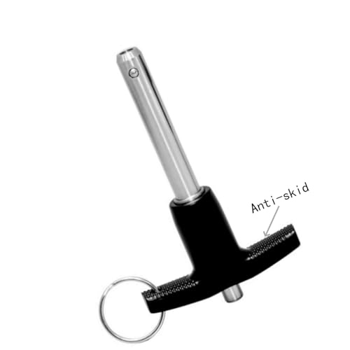 T-Handle Quick Release Ball Lock Pin, 16mm x 64.4mm, Stainless Steel, 2-Pack DIA:16MM(2PCS)