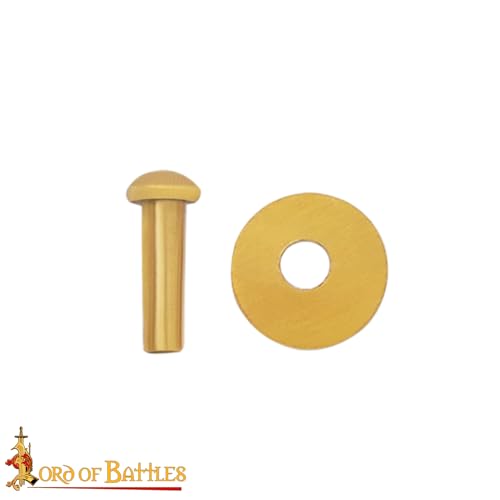Lord of Battles Mushroom Head Rivets - Heavy Duty Solid Rivets Perfect for Wood, Metal, Leather & DIY Projects, Plate Armour or Helmets Repair (Mushroom Head - Set of 50, 8mm W/2.3mm Thickness)