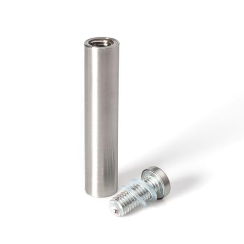 Stainless Steel Standoff 5/8 Inch Diameter x 3 Inch Barrel Length Brushed Finish for PVC, Glass and Acrylic Sign Stand Off Wall Anchors and Screws 4 Piece Pack for Heavy Signs