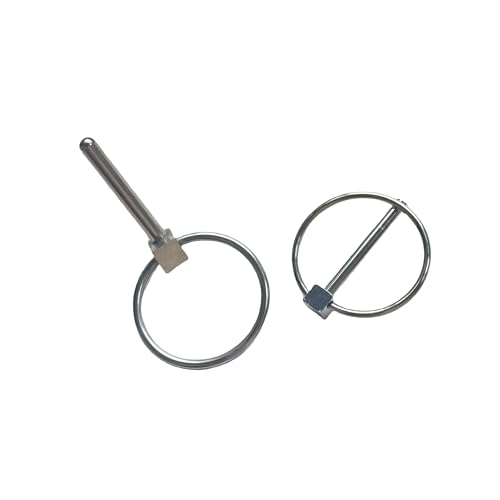 Heavy Duty Lynch pins, 316 Stainless Steel clamp pins with Rings, Boat Kayak Canoe connectors (Dia.:1/5in (4.7mm)-4pcs) Dia.:1/5in (4.7mm)-4pcs