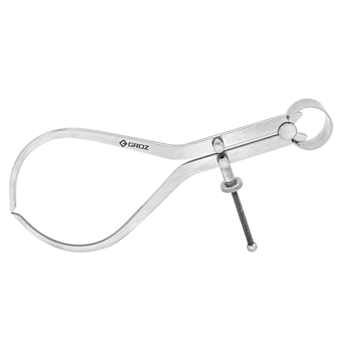 Groz 01413 8" Spring Outside Caliper, Matte Finish, with Solid Nut 8 Inch
