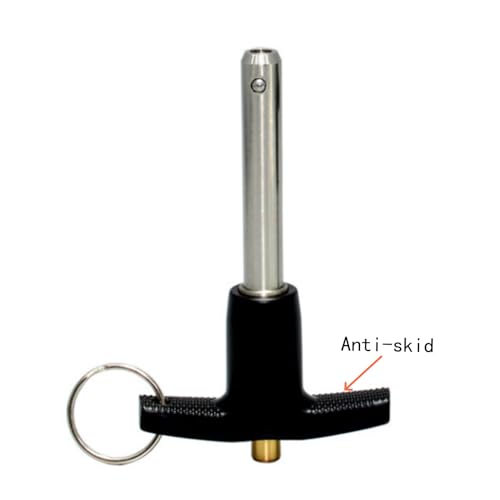 Push-Button Quick Release Pin Stainless Steel 304 T Handle Lock Pins, Pin Dia 11.7mm(0.47in),Usage Length 100MM(4in),Over Size 148mm Long with Lanyard Cable