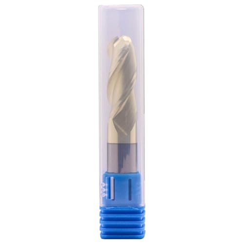 1/2" 3 Flute Ball Nose Solid Carbide End Mill for Aluminum - ZrN Coated 1/2 in