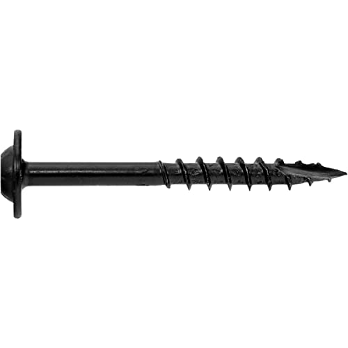 Jake Sales #8 x 1-5/8" Black Round Washer Head Multipurpose Exterior Coated Modified Truss Head Cabinet Wood Screw Torx/Star Drive Head - (1 Pound ~161 Screws) 1-5/8" 1 LB