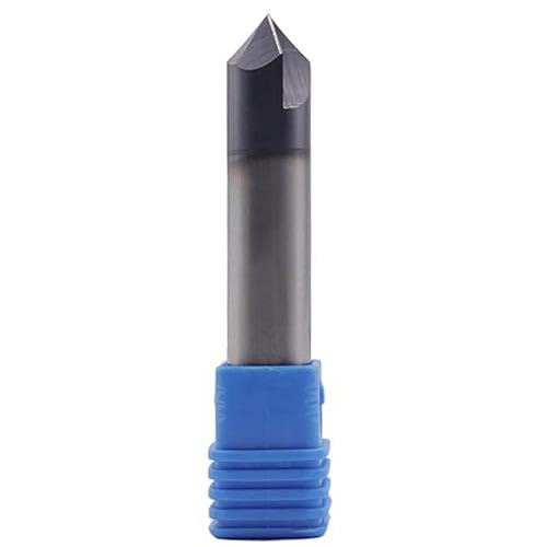 1/2" 2 Flute 90° Solid Carbide Chamfer End Mill, Double End, AlTiN Coated | 90° Chamfer Angle Chamfer Mill, 1/2" Cutting Diameter, 1/2" Shank Diameter, 3" Overall Length 2 flute 1/2"