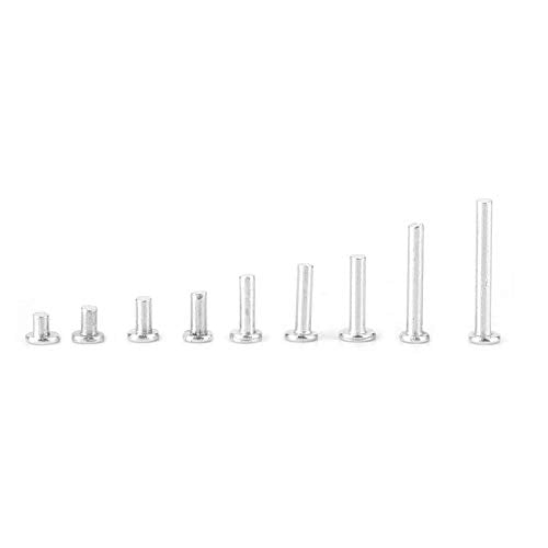 Solid Aluminum Rivet, 450pcs M2.5 Flat Head Aluminum Rivets M2.5 Aluminum Rivet Flat Head Solid Rivet 3mm-20mm Length Flat Head Solid Rivet