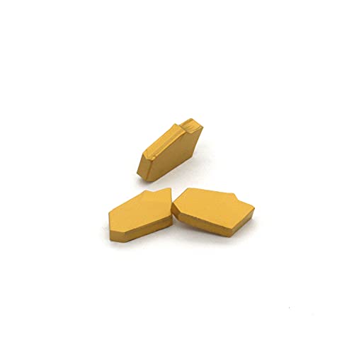 GTN-3 (SP300) CNC Grooving Carbide Inserts Steel Fit for SPB326 Lathe Grooving Cutting Tools, CVD Yellow Coating, 10pcs I-SP300-Y
