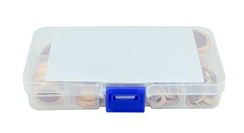 170Pcs Metric Flat Ring Copper Washers Assortment Kit, for M5 M6 M8 M10 M12 M14 M16 M18 M20 (9 Sizes)