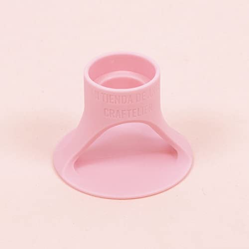 Craftelier - Set of Glue, Glue and Adhesive Tube Holders - Approx. Diameter: 6.1 cm Base, 2.9 cm Top Nozzle and 1.5 cm Bottom Nozzle - Color: Turquoise, White and Pink Multicolored
