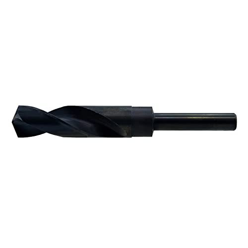 MAXTOOL 29/32" Silver and Deming Drill Bits HSS M2 S & D Drill Bits Prentice Twist Drills Black Oxide 1/2" Reduced Shank 6" OAL; SD02B00R058 29/32"