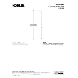 KOHLER 98360-BN Awaken 72-Inch Smooth Shower Hose, Vibrant Brushed Nickel