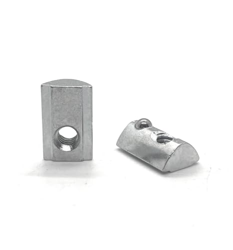 Generic Roll-in | T-Nut w/Spring Ball | Self-Aligning | 1/4-20 Tap | 15 Series Aluminum Extrusion (48 PCS) Compatible 13037, Silver, 1436-48