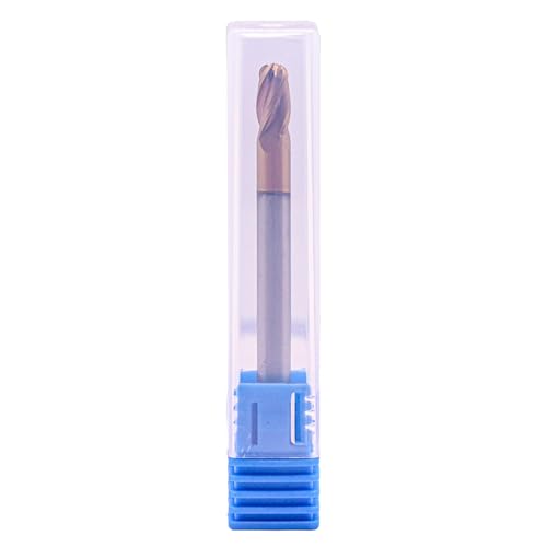 5Pcs 3/16" 4 Flute Carbide Ball Nose End Mill, Double End, TiSiN Coated 3/16 in 5
