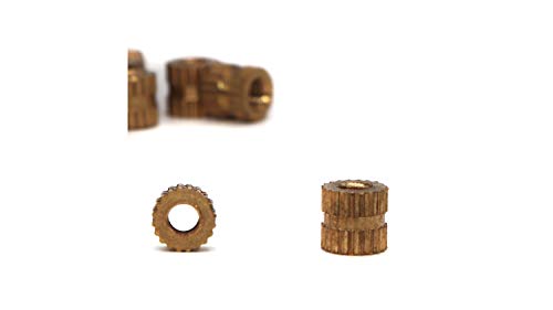 300pcs M3 Knurled Threaded Inserts, Brass Female Press in Embedment Heat Set Nuts Assortment Kit for Laptop 3D Printer Plastic (Pack of 2) m3 (Pack of 2)