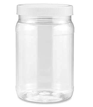 SMART SOLUTIONS Clear Plastic Mason Jars (18 oz 24 pack) | With Screw-On Airtight Lids | Refillable | No BPA | Perfect for Crafts, Herbs, Slime, Food & Liquids | Made in USA 18 oz 24 Pack White