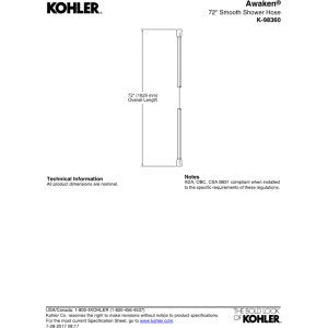 KOHLER 98360-BN Awaken 72-Inch Smooth Shower Hose, Vibrant Brushed Nickel