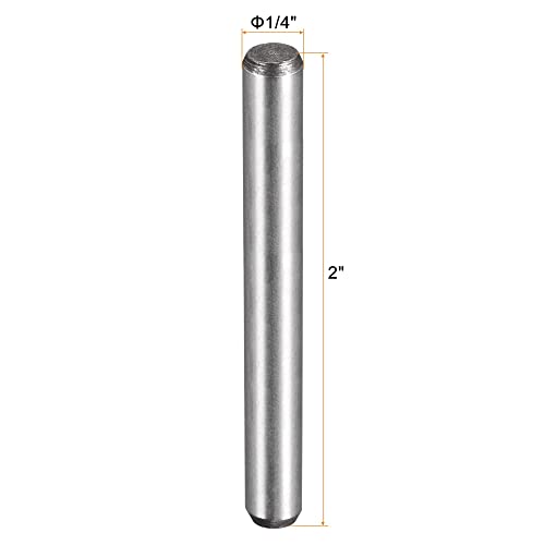 uxcell 1/4-Inch x 2-Inch Dowel Pins, Heat Treated Alloy Steel for Extra Hardness, Bright Finish and Accurate Alignment 10pcs