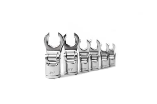4LIFETIMELINES 3/8 in Crow's Foot Flare Nut Socket Set, 6-Pc SAE 0.375 - 0.750 in