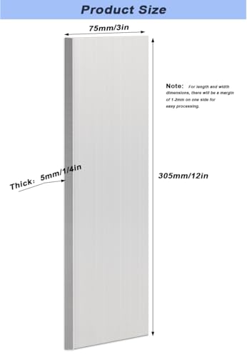 2 Pcs Square Aluminum Flat Bar, 1/4'' Thickness x 3'' Width x 12'' Length, 6061 General Purpose Aluminum Bar Stock, T6511 Solid New MLL Stock, for Crafting lndustry, Covered with Protective Film 1/4'' x 3'' x 12'' 2 PCS