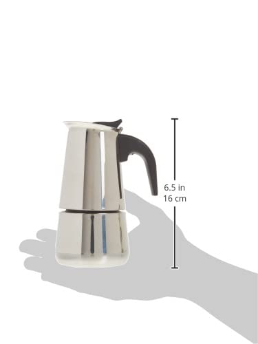 Home Basics EM00248 2 Cup Stainless Steel Espresso Maker, Silver