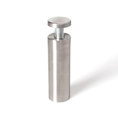Stainless Steel Standoff 1 Inch Diameter x 3 Inch Barrel Length Brushed Finish for PVC, Glass and Acrylic Sign Stand Off Wall Anchors and Screws 4 Piece Pack for Heavy Signs