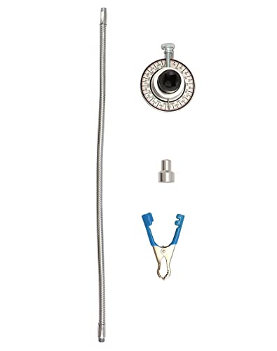 QWORK Torque Angle Gauge, 1/2" Drive Ratchet / Torque Wrench Angle Gauge, Angle Wrench Gaug with 16.5" Flexible Clamp Arm, Steel