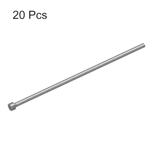 uxcell Straight Ejector Pins, 5mm(0.2") Dia. 65Mn Steel Round Tip Punch 150mm(5.91") Long for Mechanical Maintenance 20Pcs 0.197" x 6"