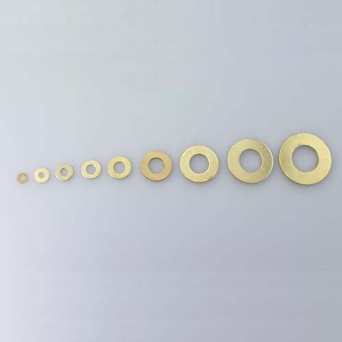 300PCS Flat Washer Kit: Brass Flat Washers Set M2.5 to M14