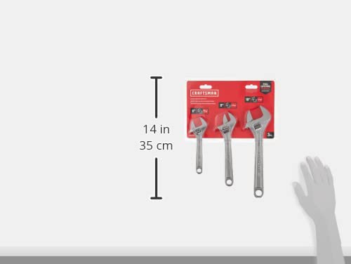 CRAFTSMAN Adjustable Wrench Set, 3-Piece All Steel, Metirc and SAE Scale (CMMT12001) Adjustable (Pack of 1)