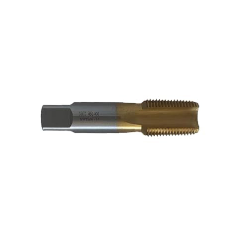 straight slot 3/4"-14 NPT Tap Pipe Thread,M35 High Speed Steel(6542) with Cobalt-Titanium Coating,Taper Pipe Thread Taps DRINYOUNG (Straight NPT3/4"-14) Straight NPT3/4"-14
