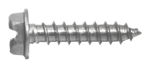 #10 x 3/4" Hex Washer Head Sheet Metal Screws, External Hex Drive, Stainless Steel 18-8, Full Thread, Bright Finish, Self-Tapping, Type A, Quantity 100 By Fastenere #10 x 3/4" (100 Pack)