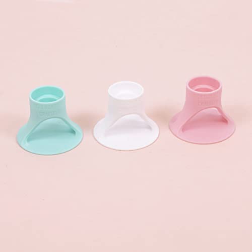Craftelier - Set of Glue, Glue and Adhesive Tube Holders - Approx. Diameter: 6.1 cm Base, 2.9 cm Top Nozzle and 1.5 cm Bottom Nozzle - Color: Turquoise, White and Pink Multicolored