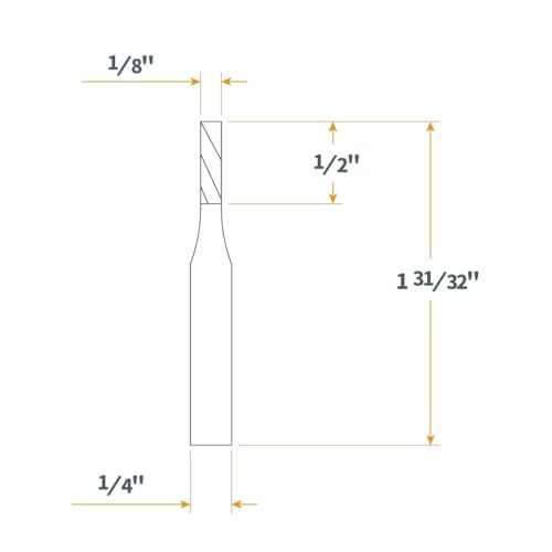 POWERTEC Router Inlay Kit, Solid Brass Bushing Guide Set w/ Alignment Pin, Tungsten Carbide 1/8" Upcut & Downcut Spiral Bits for Router Templates, 1/4" Shank, 1/2" Cutting Depth (72028V) 2PK, 1/4" Shank, 1/8" Up&Downcut Bit