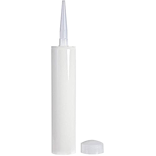 Empty Fillable Plastic Caulk Tube 300 ml. Also Know as 10 oz. 11 oz. Standard Size and Pint Size Caulk Tube with Removable Tip (4 Pack)