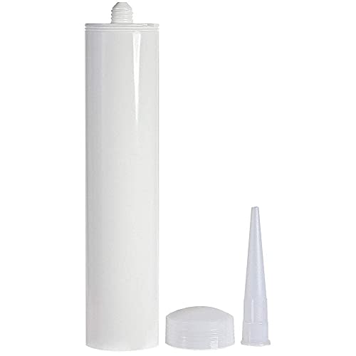 Empty Fillable Plastic Caulk Tube 300 ml. Also Know as 10 oz. 11 oz. Standard Size and Pint Size Caulk Tube with Removable Tip (4 Pack)