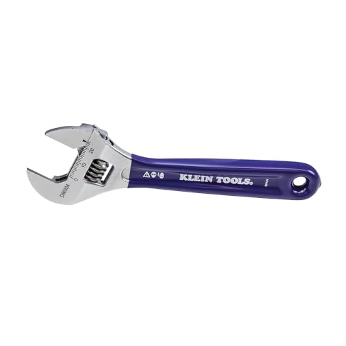 Klein Tools D86934 Adjustable Wrench, Forged with Slimmer Jaw and a High Polish Chrome Finish, 6-inch
