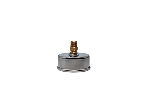 Valley Industries 41 Series 2.5" 100 PSI Pressure Gauge - Stainless Steel, 1/4" NPT Brass Back Mount, Glycerin Filled (2241GXB100)