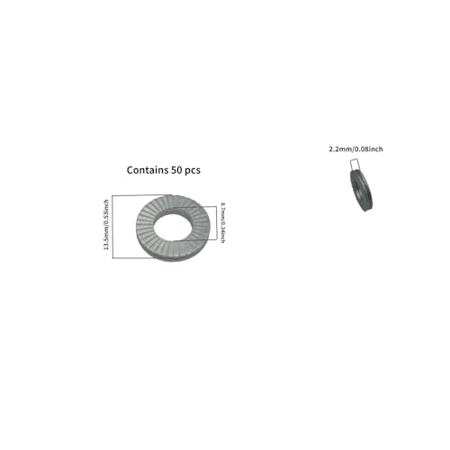 M8 Wedge Lock Washers, 20pcs Anti-Loose Shakeproof Washers for Bolts,Automotive,Precise Fit,Direct Installation. 20