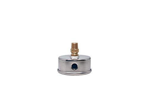Valley Industries 41 Series 2.5" 100 PSI Pressure Gauge - Stainless Steel, 1/4" NPT Brass Back Mount, Glycerin Filled (2241GXB100)