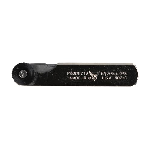 PEC Tools Made in USA Feeler Gauge, 26 Tapered Blades - 0.0015"-0.025" Tapered 0.0015"-0.025''