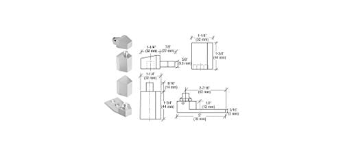 C.R. LAURENCE 0P27NHA CRL Aluminum Offset Reversible Pivot Set Flush with Frame Face