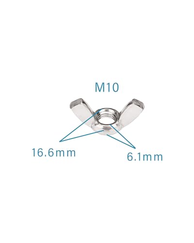 M10-1.5 Wing Nuts - IMScrews 304 Stainless Steel Wing Nuts - Durable Hardware for Home Maintenance and Professional Engineering Pack of 20 M10-1.5