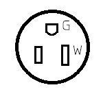 Parkworld 691975 RV Pigtail Shore power 30A Male L5-30P to 5-15R Female Dogbone Adapter Power Cord, Twist Lock L5-30 Plug to 5-15 Receptacle (1FT) 1FT