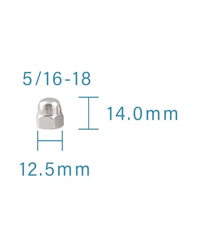 5/16-18 Acorn Nuts - IMScrews 304 Stainless Steel Acorn Nuts - Durable, Rust-Resistant Fasteners for Various Applications Pack of 50 5/16"-18