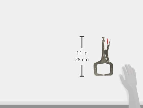 Crescent Locking C-Clamp with Swivel Pad Tips - Heavy-Duty Adjustable Clamp with Hex Key Recess & Compound Action - C11CCSVN - 11", Red
