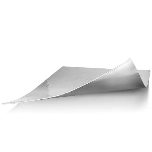 Second Skin Thermal Block - Automotive Heat Shield - Reflective Aluminum, PET Fibers, Peel & Stick (2 sq ft, 1 Sheet, Flat Foil) - Made in USA 2 Sq Ft, 1 Sheet, Flat Foil