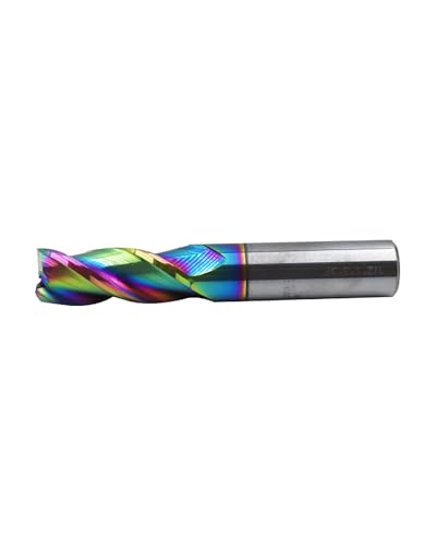 1/2" Carbide Square End Mills, DLC Rainbow Coating, 3 Flute 1/2 in