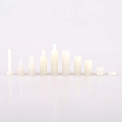 120pcs M3 White Nylon Screw and Nut Combination Box 4 Types 10 Sizes
